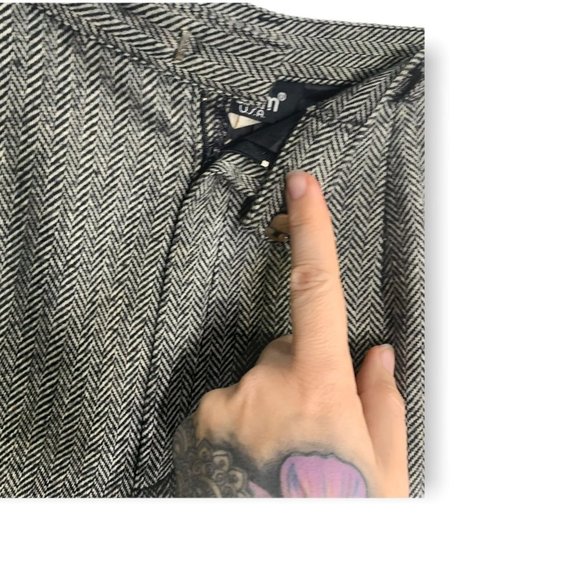 Vintage 90's Salem Micro Fishbone Wool Blend Pants Size 11 / 12 - Picture 5 of 11